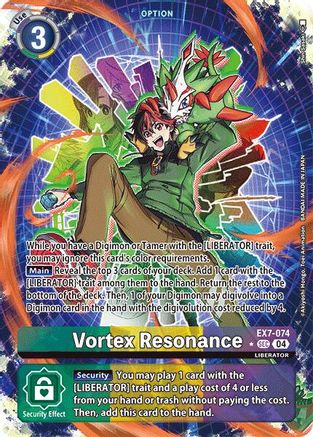 Vortex Resonance (Alternate Art) (EX7-074) [Digimon LIBERATOR] Foil - Deck Out Gaming