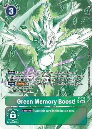 Green Memory Boost! (Starter Deck 18 Exclusive) (P-038) [Digimon Promotion Cards] - Deck Out Gaming