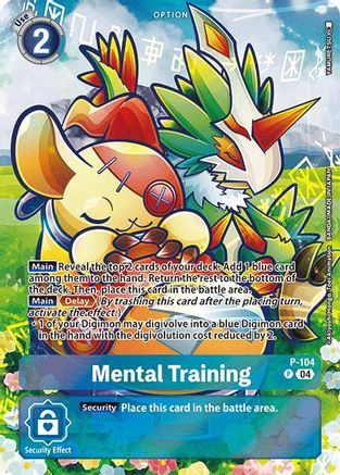 Mental Training (Starter Deck 18 Exclusive) (P-104) [Digimon Promotion Cards] Foil - Deck Out Gaming