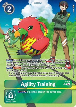 Agility Training (Starter Deck 18 Exclusive) (P-106) [Digimon Promotion Cards] Foil