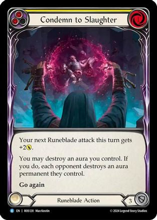 Condemn to Slaughter (Yellow) (ROS128) [Rosetta] Rainbow Foil - Deck Out Gaming