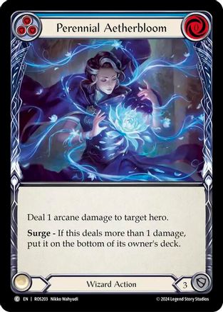 Perennial Aetherbloom (Blue) (ROS203) [Rosetta] Rainbow Foil - Deck Out Gaming