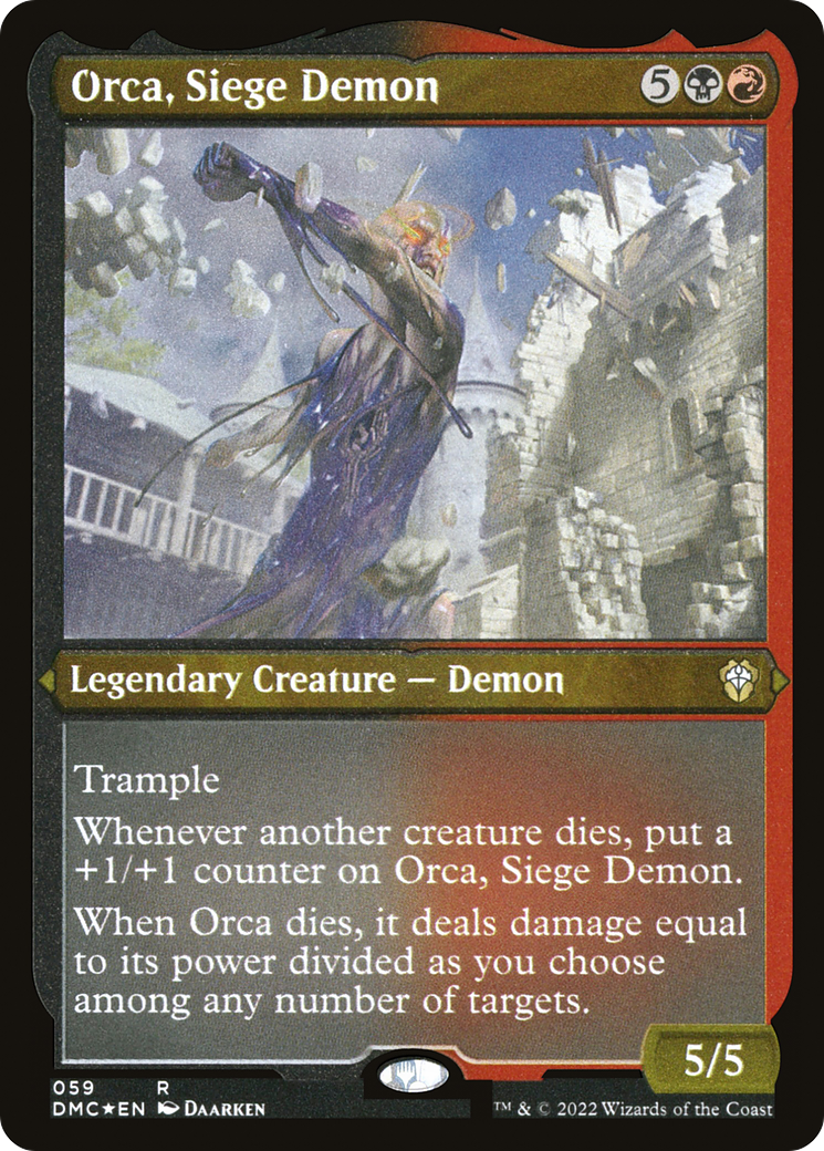 Orca, Siege Demon (59) [Dominaria United Commander] etched - Deck Out Gaming