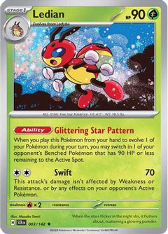 Ledian - 003/142 (3) [SV07: Stellar Crown] Reverse Holofoil - Deck Out Gaming