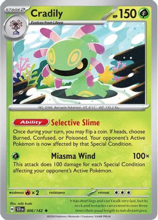 Cradily (6) [SV07: Stellar Crown] Reverse Holofoil - Deck Out Gaming