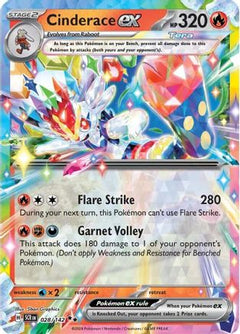 Cinderace ex - 028/142 (28) [SV07: Stellar Crown] Holofoil - Deck Out Gaming