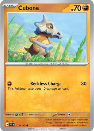 Cubone (72) [SV07: Stellar Crown] Reverse Holofoil