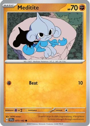 Meditite - 077/142 (77) [SV07: Stellar Crown] Reverse Holofoil - Deck Out Gaming
