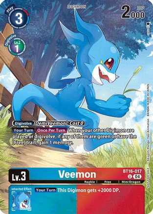 Veemon (Legend Pack 2024) (BT16-017) [Beginning Observer] Foil