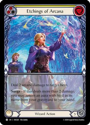 Etchings of Arcana (Yellow) (OSC021) [Blitz Deck: Rosetta - Oscilio] - Deck Out Gaming