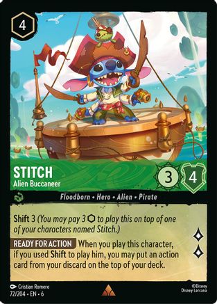 Stitch - Alien Buccaneer (72/204) [Azurite Sea] Cold Foil - Deck Out Gaming