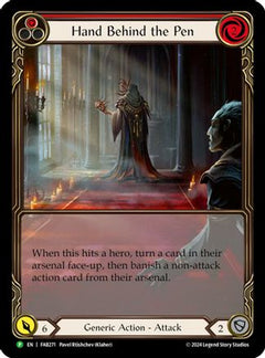 Hand Behind the Pen (Extended Art) - FAB271 (FAB271) [Flesh and Blood: Promo Cards] Rainbow Foil - Deck Out Gaming