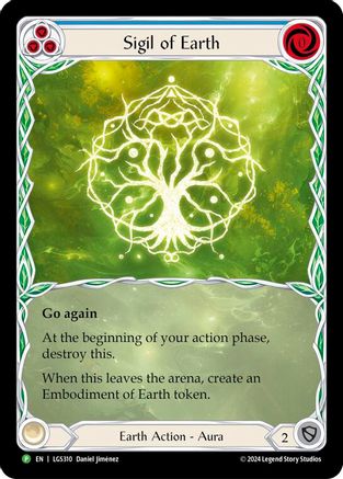 Sigil of Earth (Extended Art) - LGS310 (LGS310) [Flesh and Blood: Promo Cards] Rainbow Foil - Deck Out Gaming