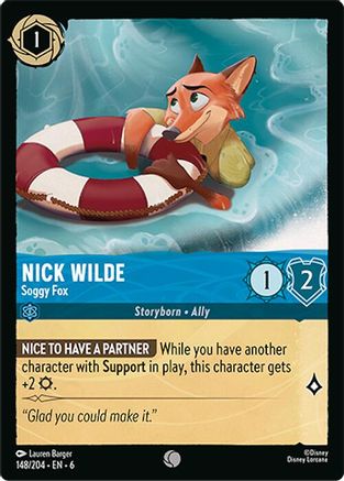 Nick Wilde - Soggy Fox (148/204) [Azurite Sea] Cold Foil - Deck Out Gaming