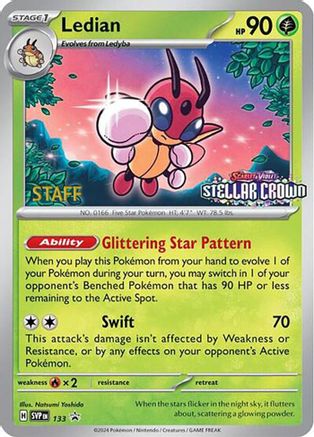 Ledian - 133 (Prerelease) [Staff] (133) [SV: Scarlet & Violet Promo Cards] Reverse Holofoil - Deck Out Gaming