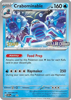 Crabominable - 134 (Prerelease) [Staff] (134) [SV: Scarlet & Violet Promo Cards] Reverse Holofoil - Deck Out Gaming
