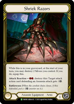 Shriek Razors - FAB168 (FAB168) [Flesh and Blood: Promo Cards] Cold Foil - Deck Out Gaming