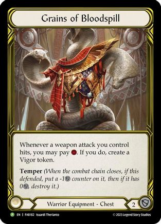 Grains of Bloodspill - FAB182 (FAB182) [Flesh and Blood: Promo Cards] Cold Foil - Deck Out Gaming