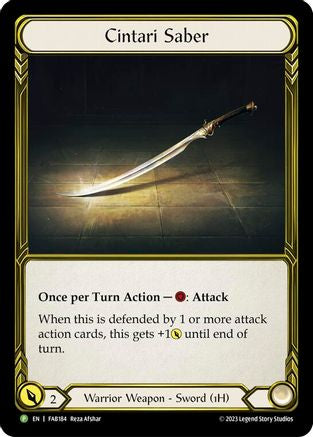 Cintari Saber - FAB184 (FAB184) [Flesh and Blood: Promo Cards] Cold Foil - Deck Out Gaming