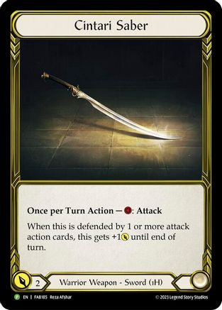 Cintari Saber - FAB185 (FAB185) [Flesh and Blood: Promo Cards] Cold Foil - Deck Out Gaming