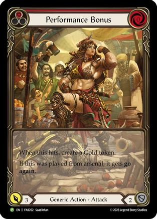 Performance Bonus (Red) - FAB202 (FAB202) [Flesh and Blood: Promo Cards] Rainbow Foil - Deck Out Gaming