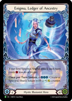 Enigma, Ledger of Ancestry - HER114 (HER114) [Flesh and Blood: Promo Cards] Rainbow Foil - Deck Out Gaming