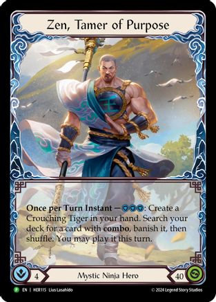 Zen, Tamer of Purpose - HER115 (HER115) [Flesh and Blood: Promo Cards] Rainbow Foil - Deck Out Gaming