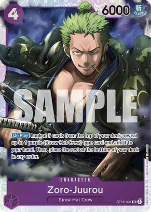 Zoro-Juurou (ST18-004) (ST18-004) [Starter Deck 18: PURPLE Monkey.D.Luffy] Foil - Deck Out Gaming