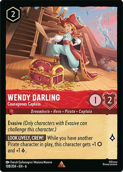Wendy Darling - Courageous Captain (108/204) [Azurite Sea] Cold Foil - Deck Out Gaming
