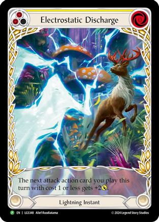 Electrostatic Discharge (Yellow) (Extended Art) - LGS348 (LGS348) [Flesh and Blood: Promo Cards] Rainbow Foil - Deck Out Gaming
