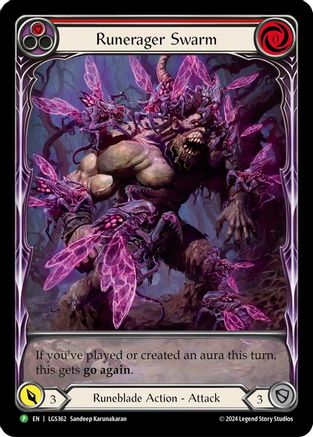 Runerager Swarm (Red) (Extended Art) - LGS362 (LGS362) [Flesh and Blood: Promo Cards] Rainbow Foil - Deck Out Gaming