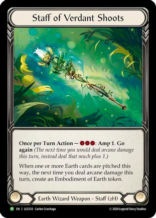 Staff of Verdant Shoots - LGS333 (LGS333) [Flesh and Blood: Promo Cards] Rainbow Foil - Deck Out Gaming