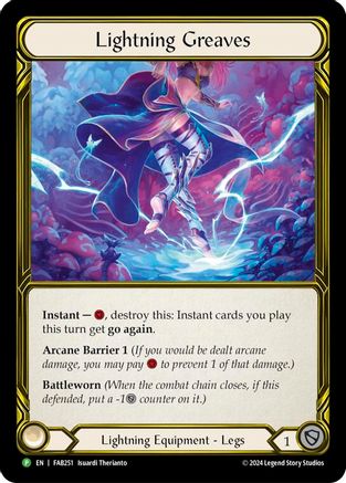 Lightning Greaves (Golden) - FAB251 (FAB251) [Flesh and Blood: Promo Cards] Cold Foil - Deck Out Gaming