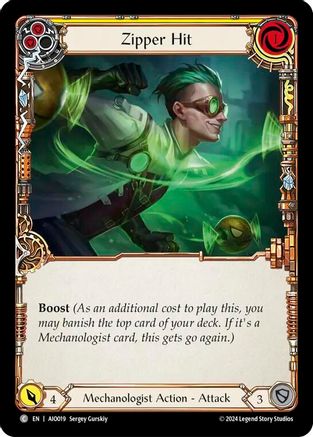 Zipper Hit (Yellow) (AIO019) [Armory Deck: Dash] - Deck Out Gaming