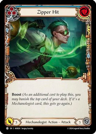 Zipper Hit (Blue) (AIO024) [Armory Deck: Dash] - Deck Out Gaming