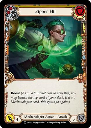 Zipper Hit (Yellow) (1HD021) [Historic Pack 1 Blitz Deck: Dash] - Deck Out Gaming