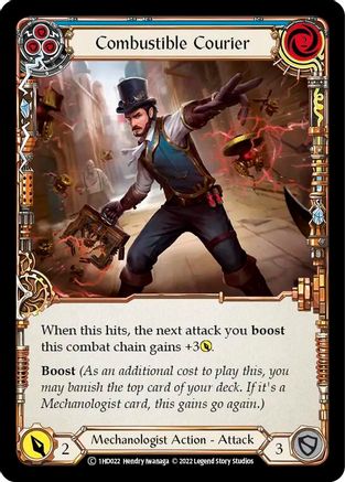 Combustible Courier (Blue) (1HD022) [Historic Pack 1 Blitz Deck: Dash] - Deck Out Gaming