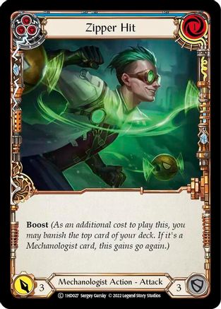 Zipper Hit (Blue) (1HD027) [Historic Pack 1 Blitz Deck: Dash] - Deck Out Gaming