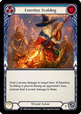 Emeritus Scolding (Blue) (1HK018) [Historic Pack 1 Blitz Deck: Kano] - Deck Out Gaming
