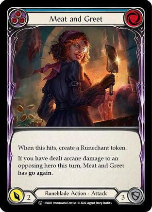 Meat and Greet (Blue) (1HV021) [Historic Pack 1 Blitz Deck: Viserai] - Deck Out Gaming