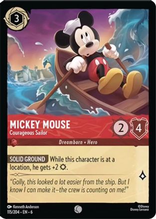 Mickey Mouse - Courageous Sailor (115/204) [Azurite Sea] Cold Foil - Deck Out Gaming