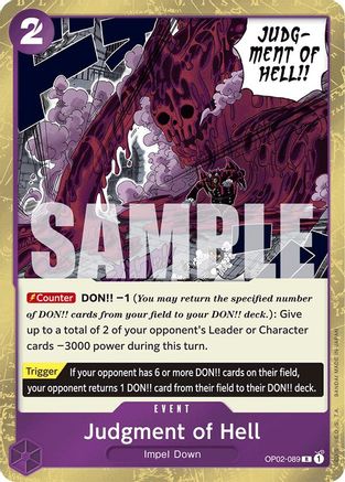 Judgment of Hell (Jolly Roger Foil) (OP02-089) [Premium Booster -The Best-] Foil - Deck Out Gaming