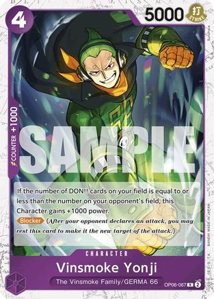 Vinsmoke Yonji (OP06-067) (Jolly Roger Foil) (OP06-067) [Premium Booster -The Best-] Foil - Deck Out Gaming