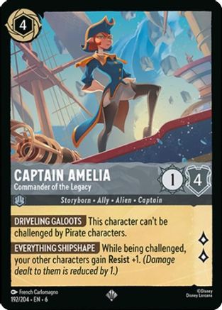 Captain Amelia - Commander of the Legacy (192/204) [Azurite Sea] Cold Foil - Deck Out Gaming