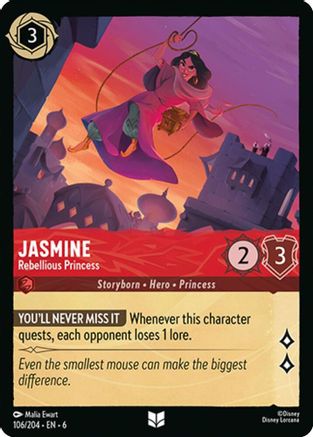 Jasmine - Rebellious Princess (106/204) [Azurite Sea] Cold Foil - Deck Out Gaming