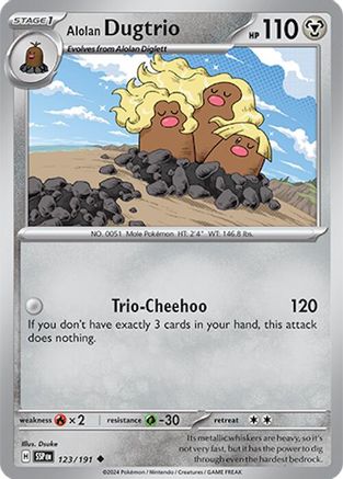 Alolan Dugtrio - 123/191 (123) [SV08: Surging Sparks] Reverse Holofoil - Deck Out Gaming