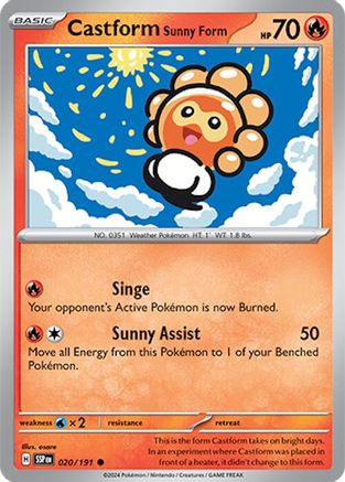 Castform Sunny Form - 020/191 (20) [SV08: Surging Sparks] Reverse Holofoil - Deck Out Gaming