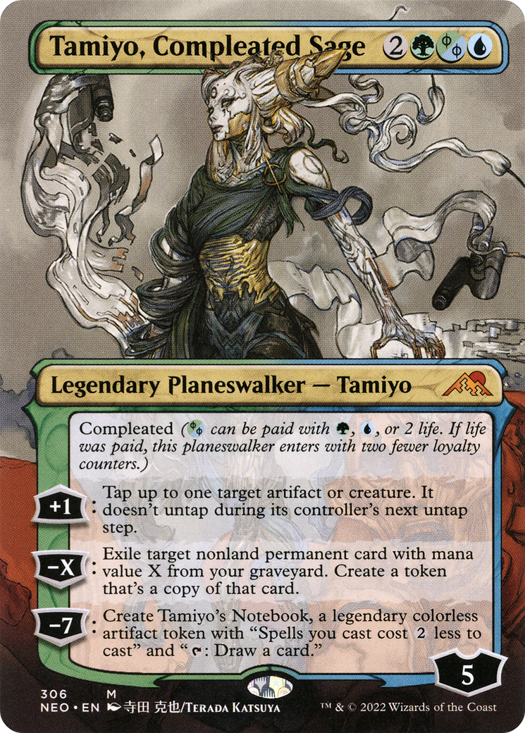Tamiyo, Compleated Sage (Borderless) (306) [Kamigawa: Neon Dynasty] - Deck Out Gaming
