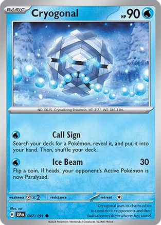 Cryogonal (47) [SV08: Surging Sparks] Reverse Holofoil - Deck Out Gaming