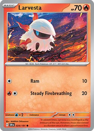 Larvesta - 024/191 (24) [SV08: Surging Sparks] Reverse Holofoil - Deck Out Gaming